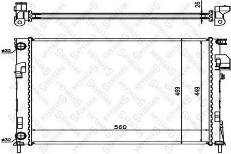 STELLOX 1026003SX Радиатор без AC Opel Vivaro 1.9DiTDi 01>