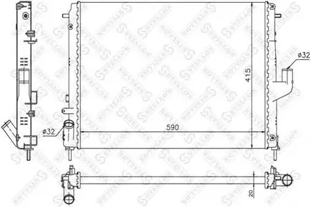 STELLOX 1026163SX Радиатор МКПП Dacia Logan 1.5DCi 08>