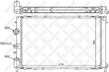 STELLOX 1026189SX Радиатор без AC Renault Clio Kangoo 1.2-2.01.9D 98>