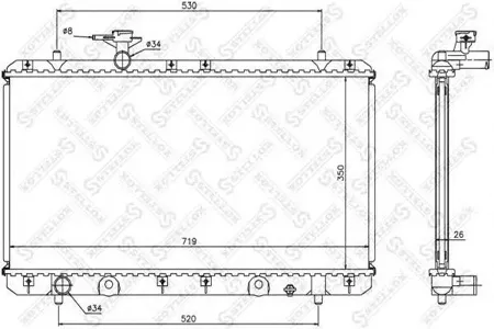 STELLOX 1026253SX Радиатор МКПП Suzuki Liana 1.31.6 01>