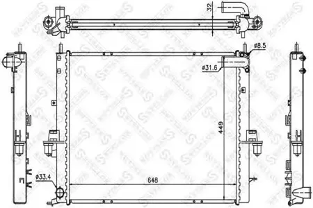 STELLOX 1026282SX Радиатор Rover 75 1.8-2.5 V6 99>