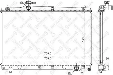 STELLOX 1026320SX Радиатор Toyota Avensis Verso 2.0i 16V 01-05