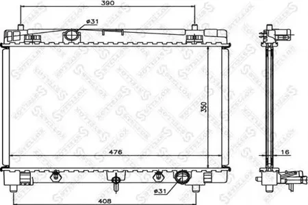STELLOX 1026350SX Радиатор АКПП Toyota Yaris 1.01.3 06>