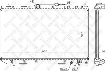 STELLOX 1026383SX Радиатор МКПП Toyota Avensis 2.0TD 2CT2CTE 97-00