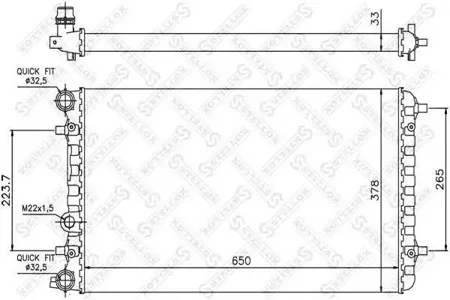 STELLOX 1026417SX Радиатор VW New Beetle 1.4-1.9TDi 98>