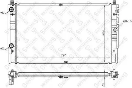 STELLOX 1026422SX Радиатор VW T4 2.0i-2.5TDi Long Hood 96>