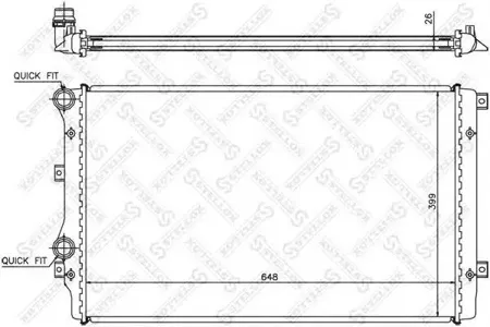 STELLOX 1026428SX Радиатор VW Golf Touran 1.9TDi 03>