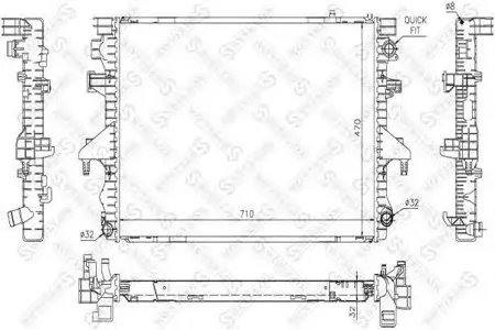 STELLOX 1026430SX Радиатор VW T5 2.5TDi 03>