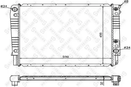 STELLOX 1026445SX Радиатор МКПП Volvo S90V90 2.5i3.0i 94>