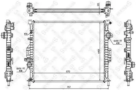 STELLOX 1026464SX Радиатор охлаждения АКПП Ford Mondeo 2.0TDCi 07>