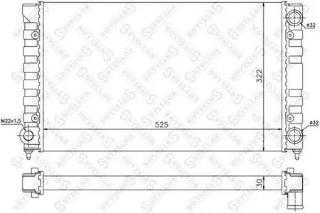 STELLOX 1026574SX Радиатор МКПП Seat Toledo I 1.6i 8V 97-98