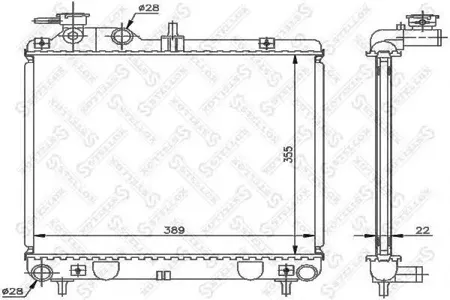STELLOX 1026608SX Радиатор Hyundai Atos 1.0i 98>