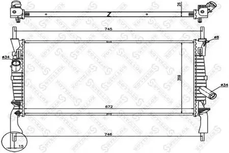 STELLOX 1026751SX Радиатор Ford Transit 2.2TDCi2.4TDCi 06>