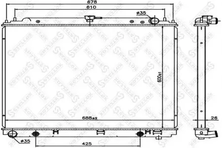 STELLOX 1026784SX Радиатор Nissan Pathfinder FrontierXterra Navara VQ40DE 04>