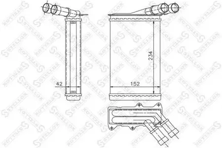 STELLOX 1035005SX Радиатор отопителя Citroen XantiaXsaraZX all 91>