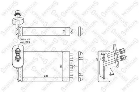 STELLOX 1035017SX Радиатор отопителя Audi A3, VW Golf Bora 97>
