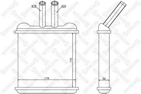 STELLOX 1035074SX Радиатор отопителя без AC Daewoo Nubira all 99>