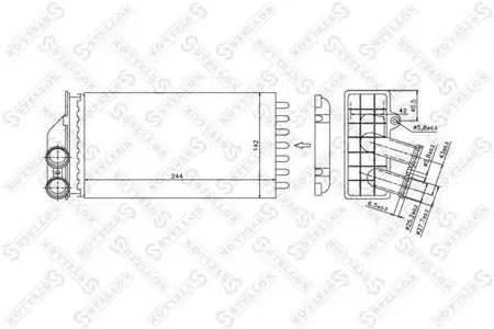 STELLOX 1035103SX Радиатор отопителя Citroen C4, Peugeot 307 1.4-2.0 02>