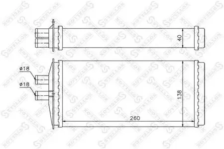 STELLOX 1035109SX Радиатор отопителя VW Caddy , Skoda Felicia 1.31.6 96-01