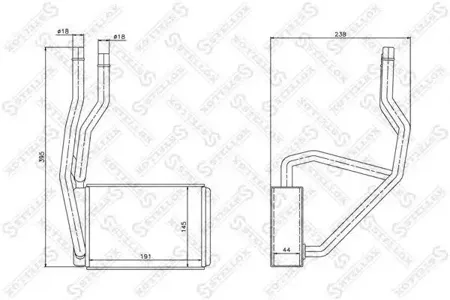 STELLOX 1035132SX Радиатор отопителя Ford Fiesta Fusion all 01>