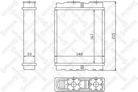 STELLOX 1035136SX Радиатор отопителя Mitsubishi Colt Lancer Space Wagon , Nissan Serena 92>