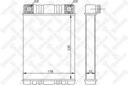 STELLOX 1035144SX Радиатор отопителя Mercedes W203C209W463R230 00>