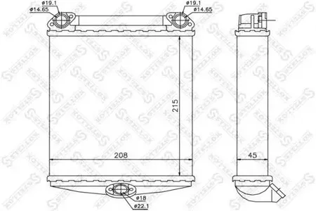 STELLOX 1035170SX Радиатор отопителя Mercedes W126 2.6-5.6 80-90