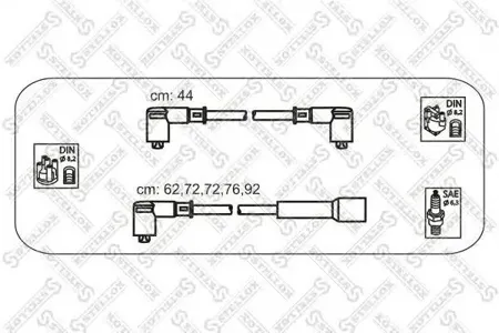 STELLOX 1038087SX Комплект проводов Audi 80 2.0-2.2100 2.2 <84