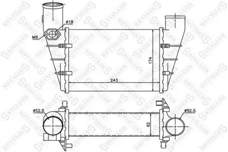 STELLOX 1040081SX интеркулер VW Passat , Audi A4A6 1.8T1.9TDi 95-01
