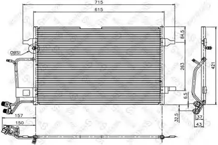STELLOX 1045006SX Радиатор кондиционера =AVA AI5140=NS94207=GR922945[8D0260403H] Audi A4,VW Passat 1.6-2.5TDi 97>