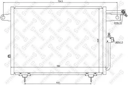 STELLOX 1045007SX Радиатор кондиционера =AVA AI5117=NS94213=GR922950 [4A0260403AС] Audi 100 2.0-2.5TDi 92>