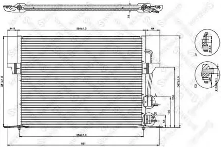 STELLOX 1045010SX Радиатор кондиционера =AVA FD5259=NS94308=GR925125 [97BW19710BB] Ford Mondeo 1.6-1.8TD 97>