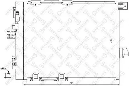 STELLOX 1045015SX Радиатор кондиционера =NS94384=OLA5251=GR925234 [09119176] Opel Astra Zafira 1.2-2.0DTi 98>