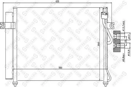 STELLOX 1045028SX Радиатор кондиционера =AVA HY5090=OEHY-976061C350 Hyundai Getz 1.6 AT 02>