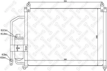 STELLOX 1045042SX Радиатор кондиционера =NS94412=AVA DW5012=GR925462 [96274635] Daewoo Lanos 1.4-1.6 97>