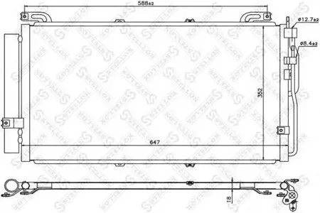 STELLOX 1045103SX Радиатор кондиционера =NS94644=HY5091=VL818075 [9760617000] Hyundai Matrix 1.61.8 01>