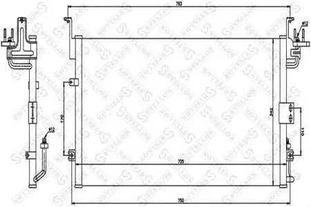 STELLOX 1045109SX Радиатор кондиционера =NS94775=HY5135=GR925660 [9760638003] Hyundai Sonata all 02-04