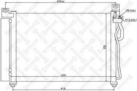STELLOX 1045114SX Радиатор кондиционера =NS94828=8FC 351 302-671=AVA KA5065 [9760607000] Kia Picanto all 04>