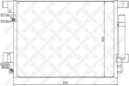 STELLOX 1045135SX Радиатор кондиционера Mitsubishi Outlander , Peugeot 4007 1.5-2.42.2HDi 07>