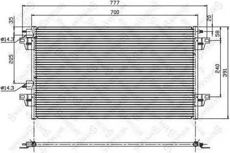 STELLOX 1045148SX Радиатор кондиционера =NS94551=VL817568 [8200008763] Renault Laguna 1.6-3.0 01>