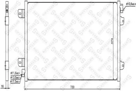 STELLOX 1045149SX Радиатор кондиционера NS94659=RT5342 [7701057122] Renault Master , Nissan Interstar 03>