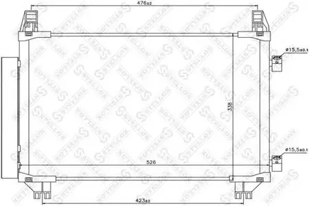 STELLOX 1045159SX Радиатор кондиционера =NS940050=AVA TO5404=GR905750 [884600D050] Toyota Yaris 1.0-1.3VVT-i 06>