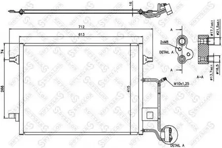 STELLOX 1045180SX Радиатор кондиционера Audi A4 2.7i1.9TDi2.5TDi 97-00