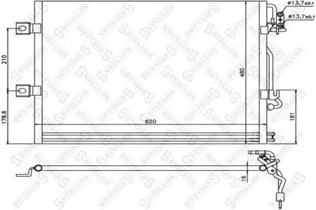 STELLOX 1045191SX Радиатор кондиционера Mercedes W221R171 all 05>