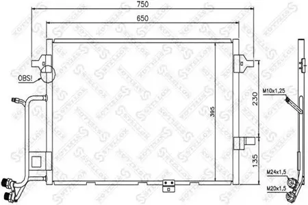 STELLOX 1045204SX Радиатор кондиционера Audi A6 2.5TDi 97-05