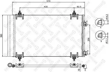 STELLOX 1045222SX Радиатор кондиционера с осушит. Citroen C4 1.6HDi-2.0HDi 04>