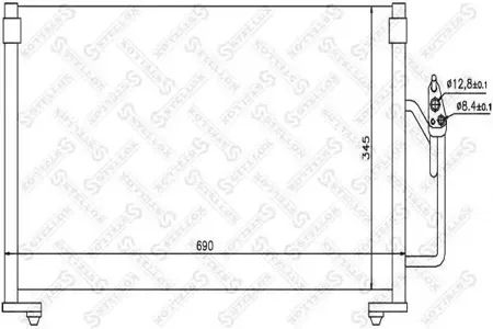 STELLOX 1045229SX Радиатор кондиционера Mitsubishi Galant 2.02.4GDi 00-04