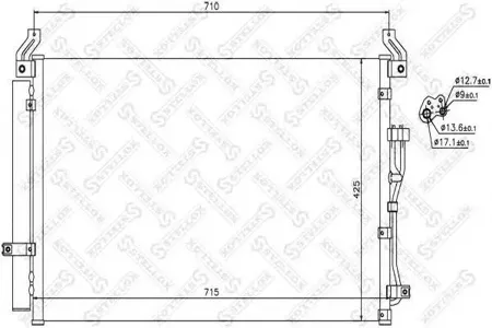 STELLOX 1045281SX Радиатор кондиционера Hyundai ix55 3.0CRDi 08>