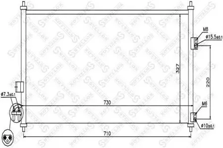 STELLOX 1045330SX Радиатор кондиционера Nissan Almera 1.8-2.02.2DidCi 00>