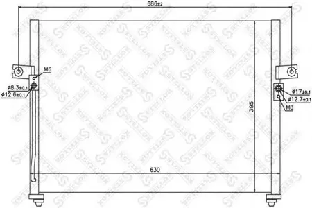 STELLOX 1045437SX Радиатор кондиционера Hyundai H-1 97>
